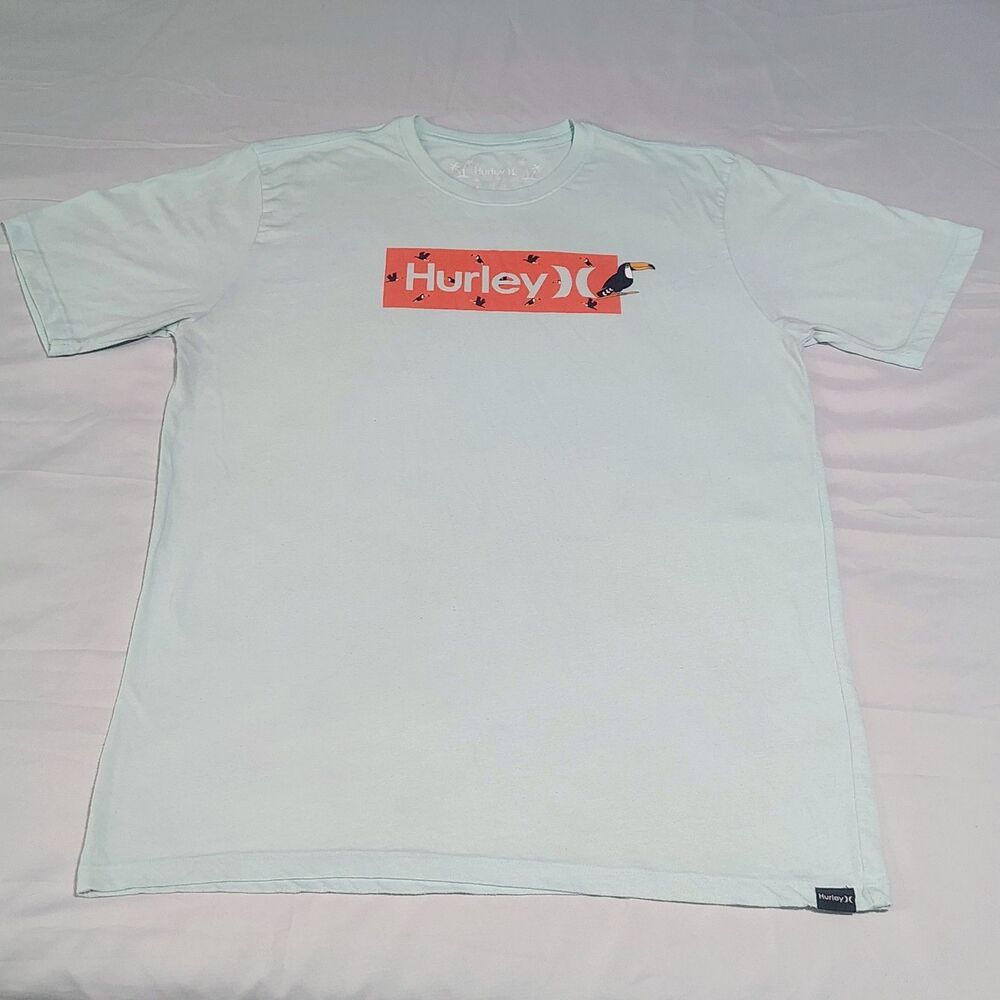 Hurley Everyday Washed Light Blue SS T-Shirt Surfer Grunge Skater Sz M